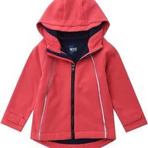 M2C Girls Hooded Fleece Lined Windproof Softshell Windbreaker Jacket